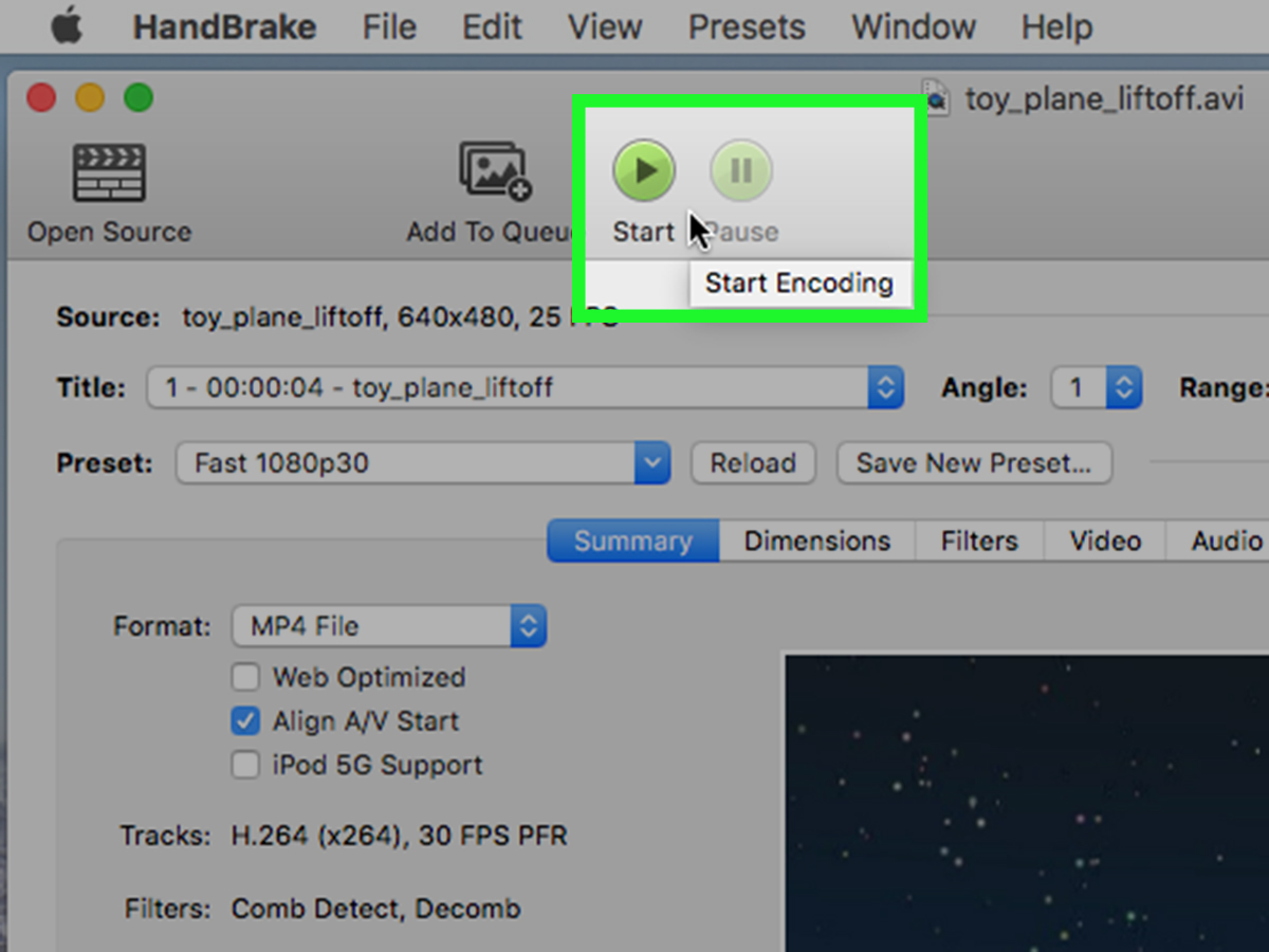 convert an avi file to quicktime for mac